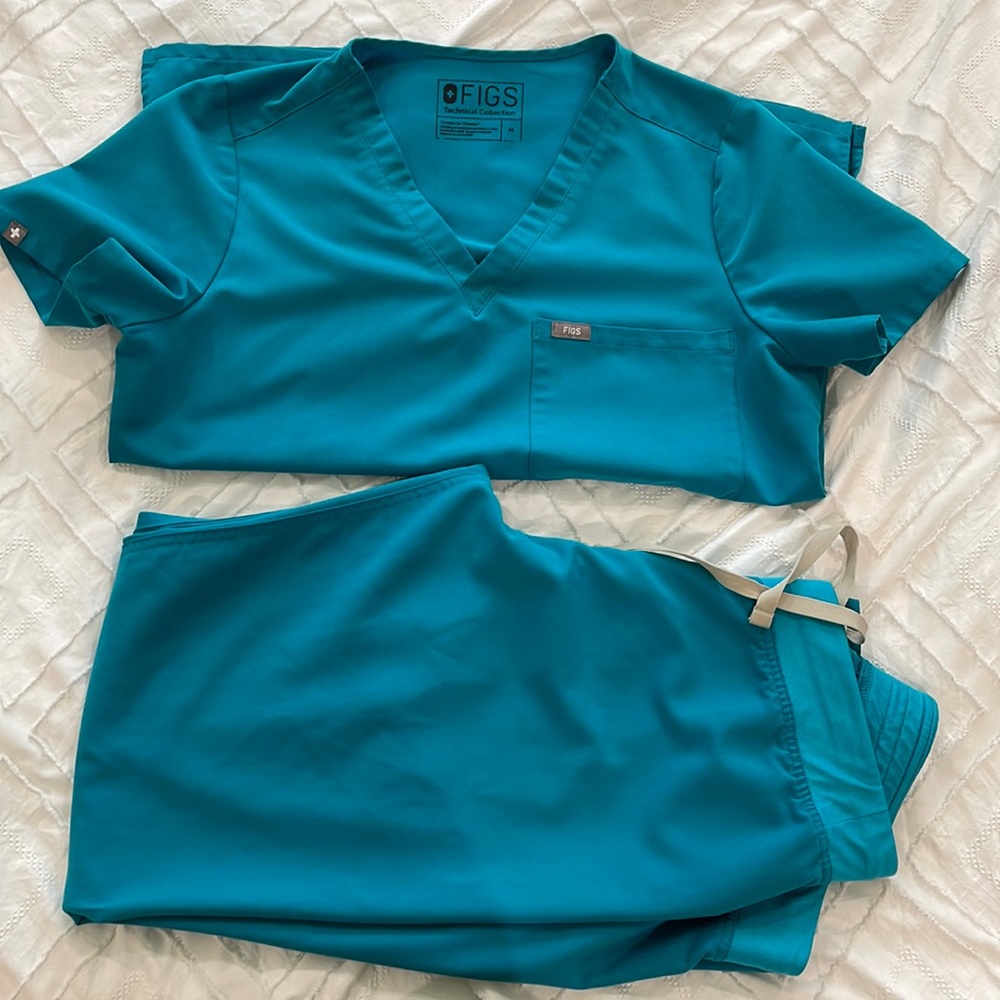 Figs Teal scrub set
